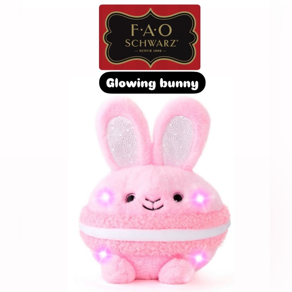 🌞🐰NEW!! FAO Schwarz 10-in. Glow Brights Bunny Macaron Plush